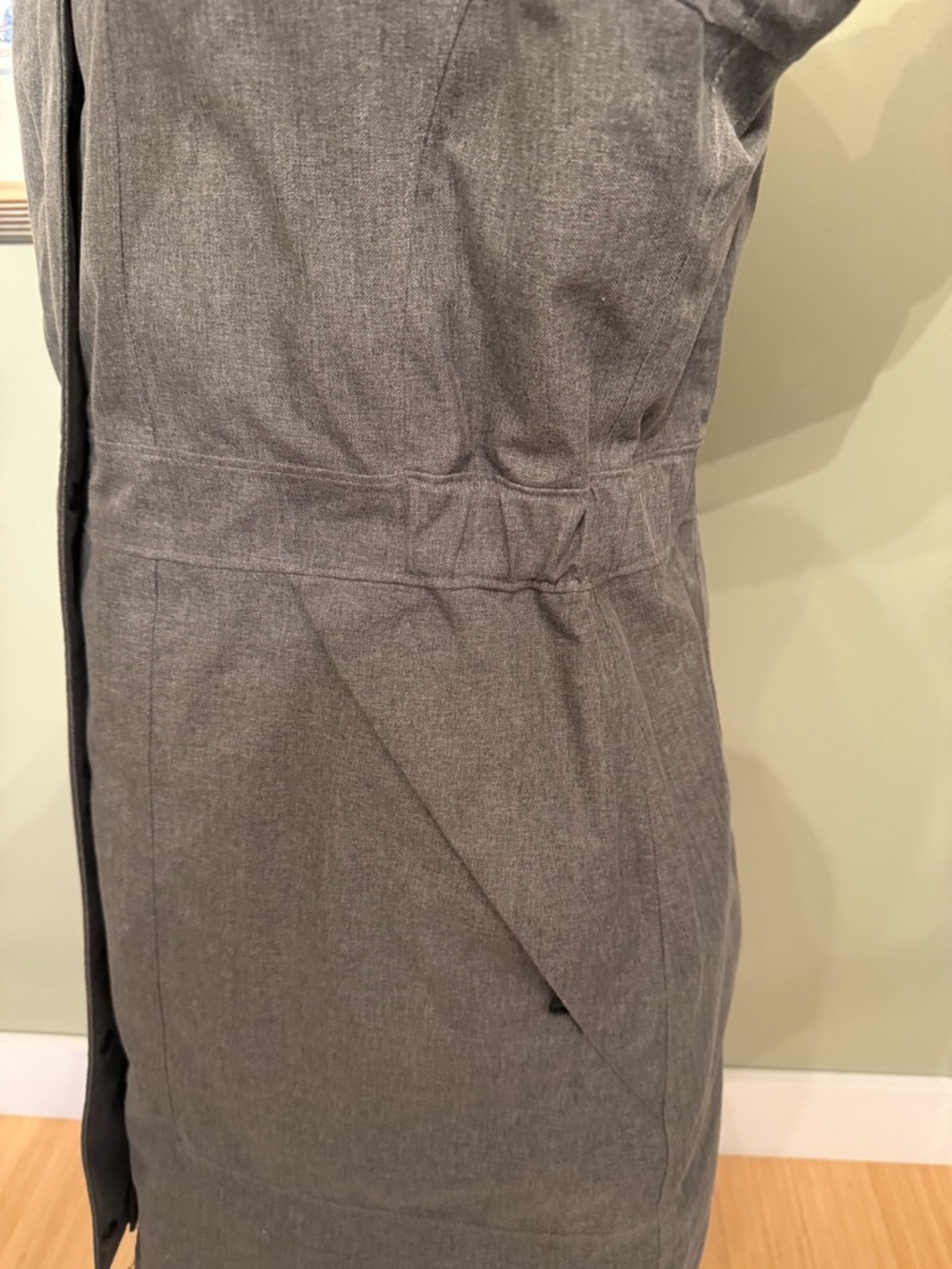 TNF Arctic Down Parka L Gray Herringbone Print Lining F15 - Picture 6 of 15